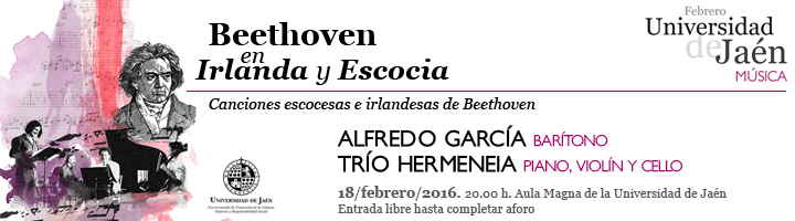 Cartel concierto recital Beethoven en Irlanda y Escoia